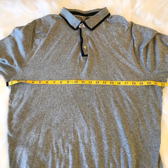 Ted Baker polo shirt grey cotton stretchy tee button up collar top - Picture 9 of 15